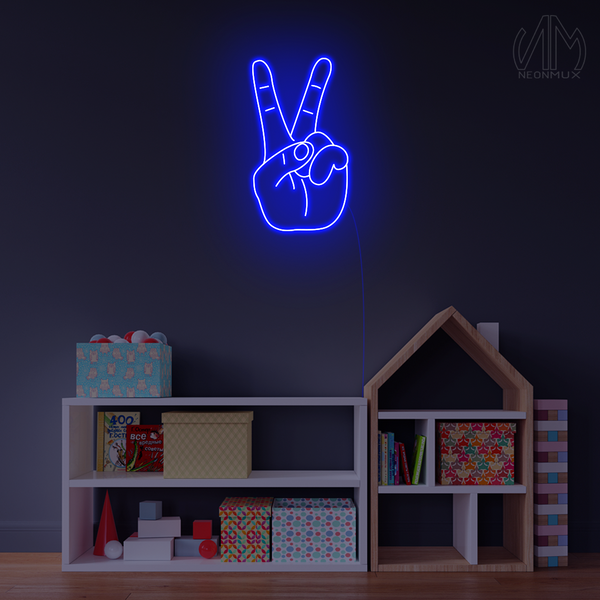 "Victory Sign" Neon Sign