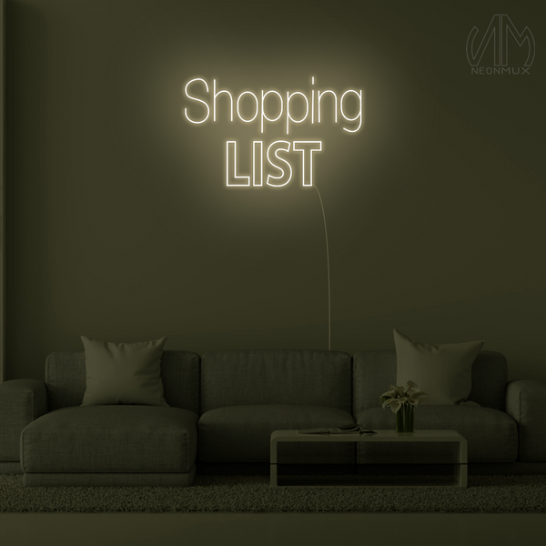 "Shopping List" Neon Sign